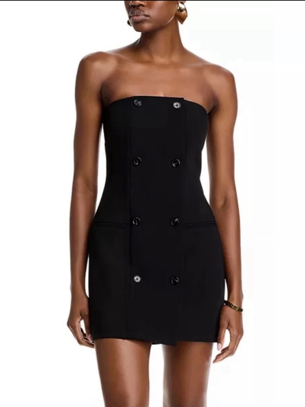 NWT! French Connection Azra Double Breasted Strapless Twill Minidress